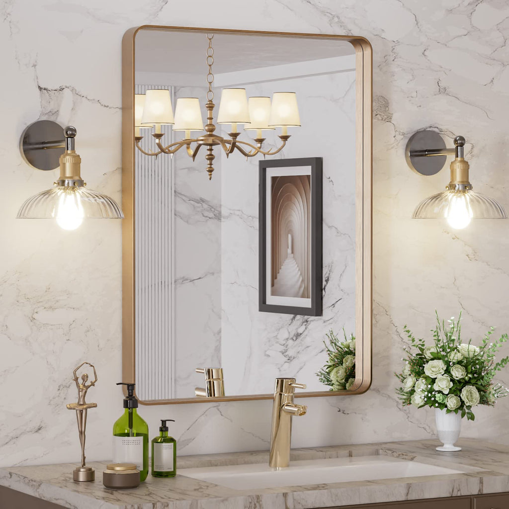 22"X30" Gold Bathroom Mirror