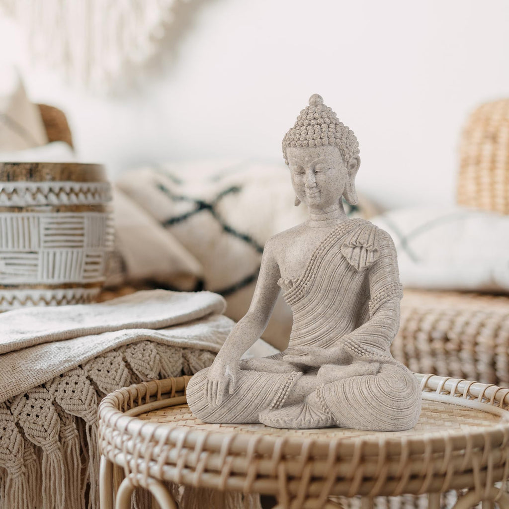 Buddha Statue 10.2''-Indoor Budha Decor for Zen, Spiritual, Relaxation