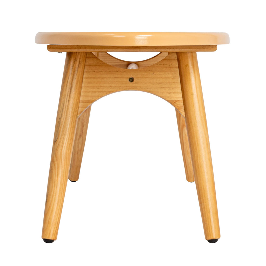 Coastal Decorative Surfboard Coffee Table, Stripe Overlaid On Natural Wood