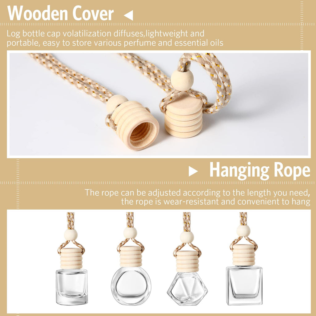 100 Pcs Car Diffuser Bottles Empty Bulk with Wood Cap, Various, Clear