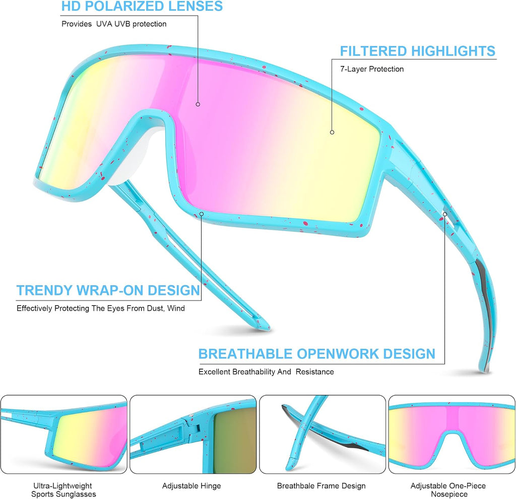 Kids Polarized Sunglasses Youth Baseball Sun Glasses for Boys Girls