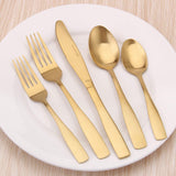 Matte Gold Silverware Set, Satin Finish 40-Piece Stainless Steel Flatware set, Tableware Cutlery Set Service for 8