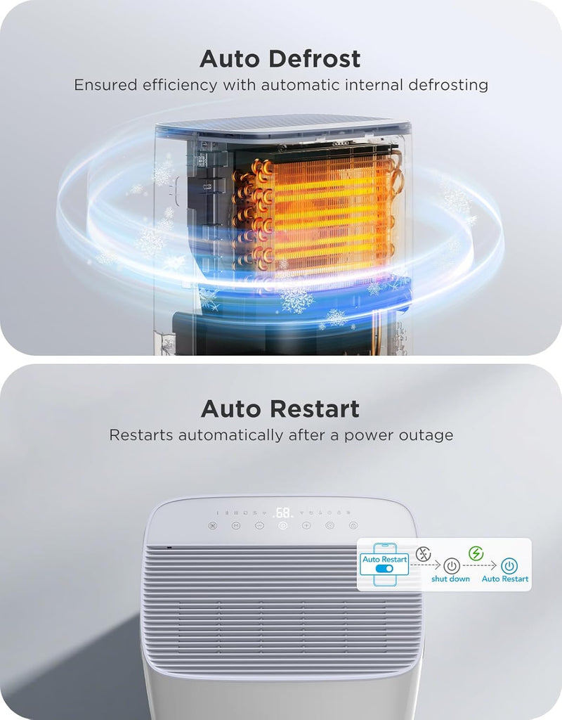 Dehumidifier for Home 4,500 Sq.Ft, 50 to 137 Pint Smart Auto Humidity Control, Drain Hose, 2.0Gal Bucket