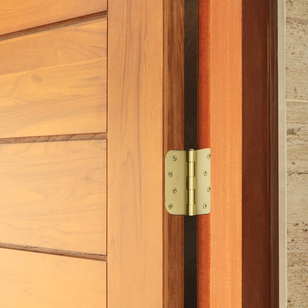 Interior Door Hinge, 4", Satin Brass