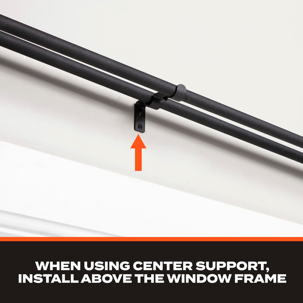 Bronn Double Curtain Rod, Industrial Pipe Wraparound Design, Durable Textured Steel for Indoor/Outdoor Use, 3/4" &