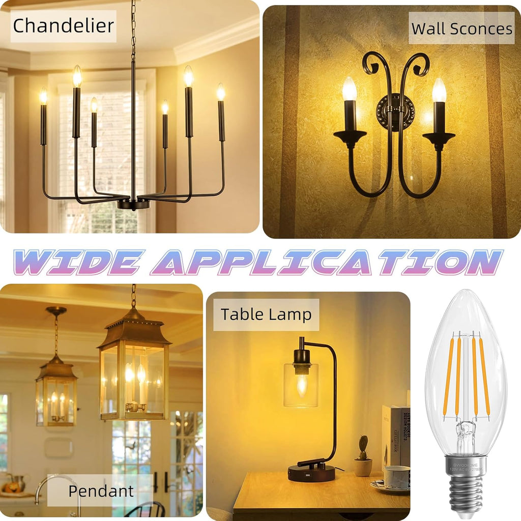 E12 Candelabra Bulb 2700K Soft White, 60W Equivalent, E12 LED Bulb
