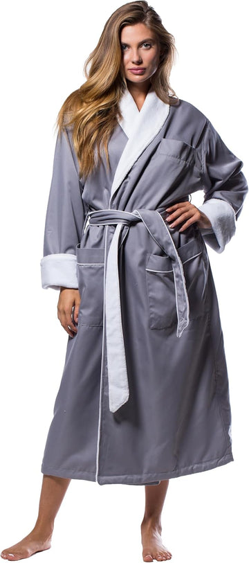 Robes for Women - Luxury Plush Lined Bathrobe, 100% Polyester Microterry & Microfiber, Cozy & Elegant Womens Robe