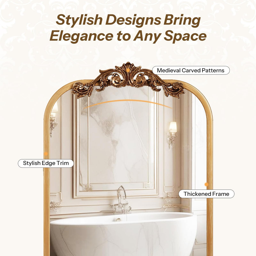 16x24 Inch Vintage Bathroom Medicine Cabinet Mirror Storage Gold