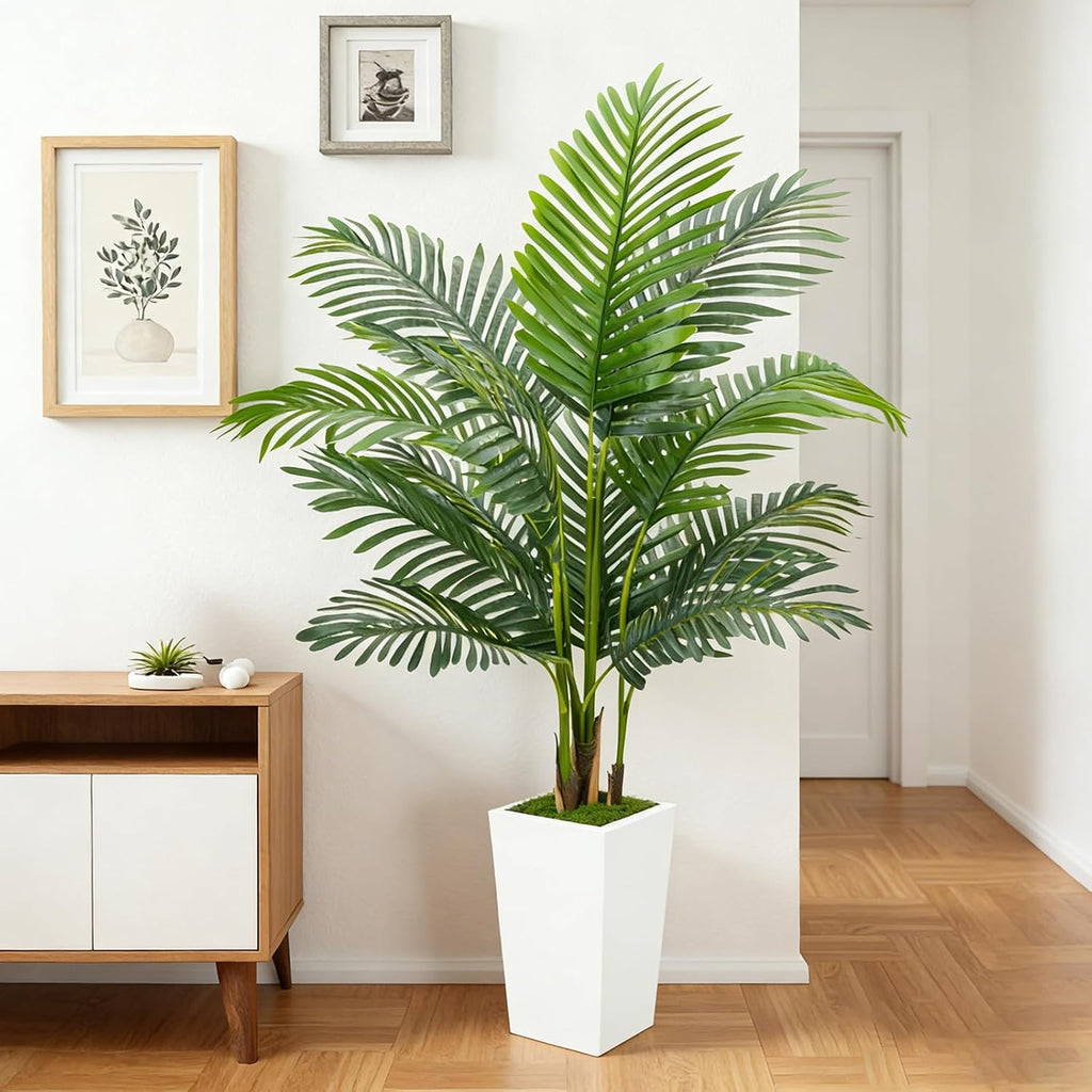 5FT Artificial Palm Tree with Thickened Planter, Fake Plant Indoor