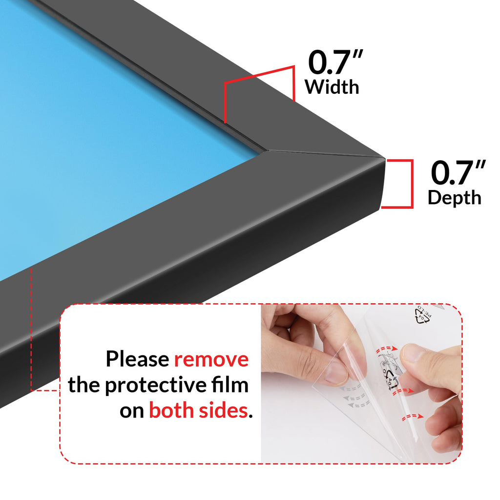 27x40 Picture Frame 2 pack, Display Pictures 27 x 40 Poster Frame, 27x40 Black Photo Frame with HD Plexiglass