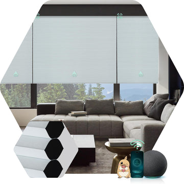 Motorized Cellular Shades, Custom, Light Filtering, White