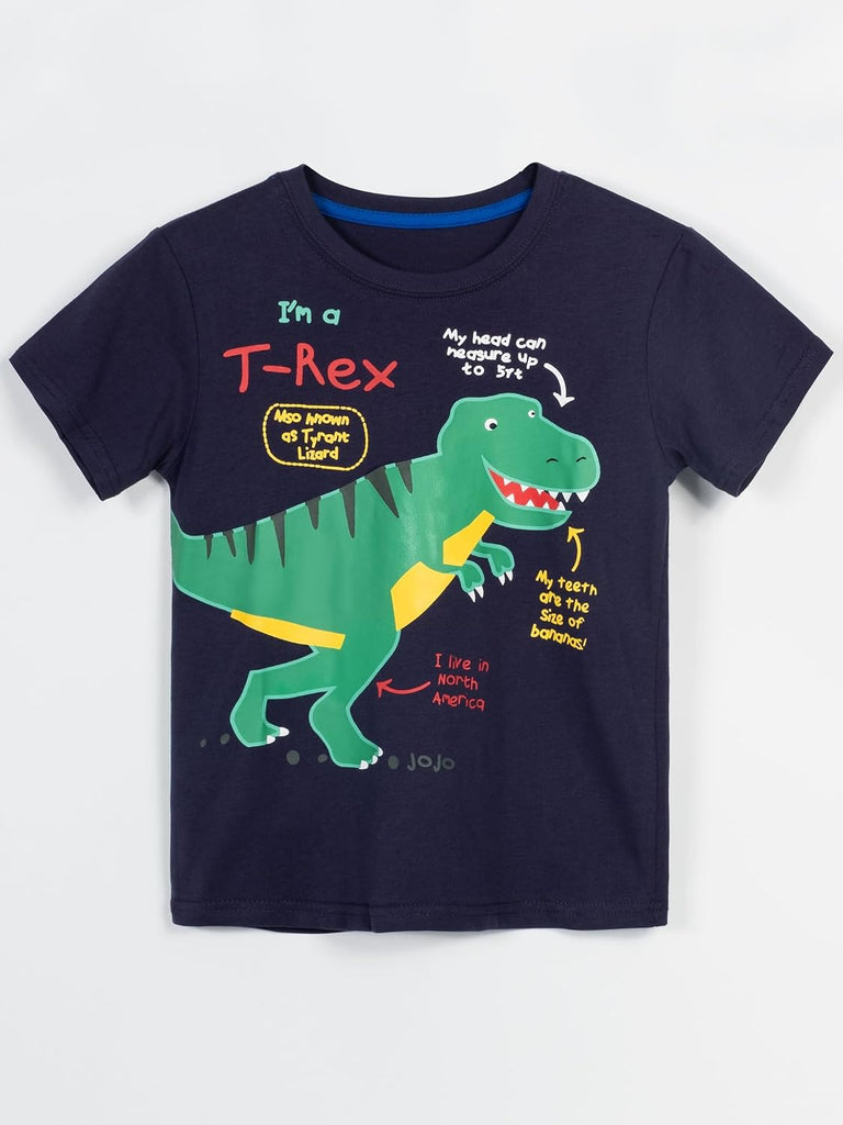 Boys Dinosaur T-Shirts Crewneck Short Sleeve Shirts Pack Toddler Tops