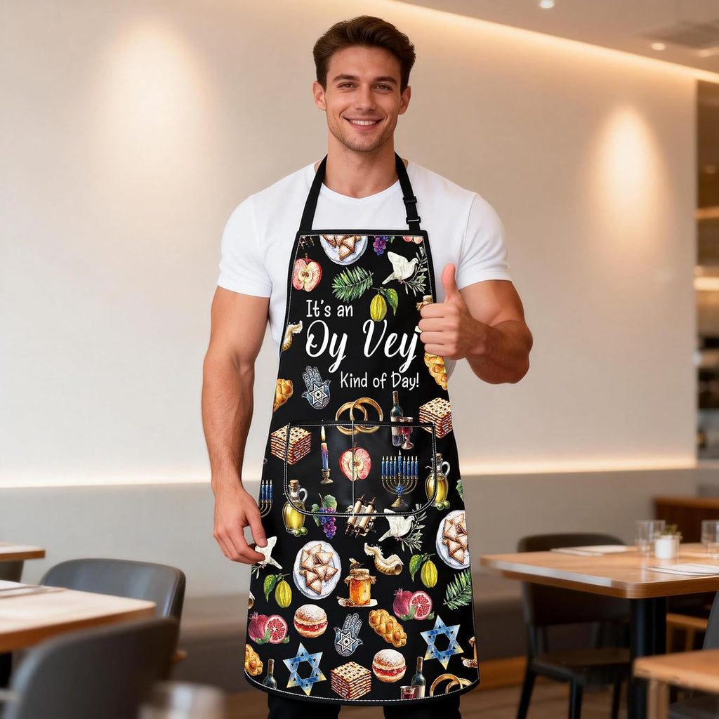 Jewish Apron Judaica Gift It's An Oy Vey Kind Of Day Gift Judaism Kitchen Apron Hanukkah Apron Jewish Passover Gifts