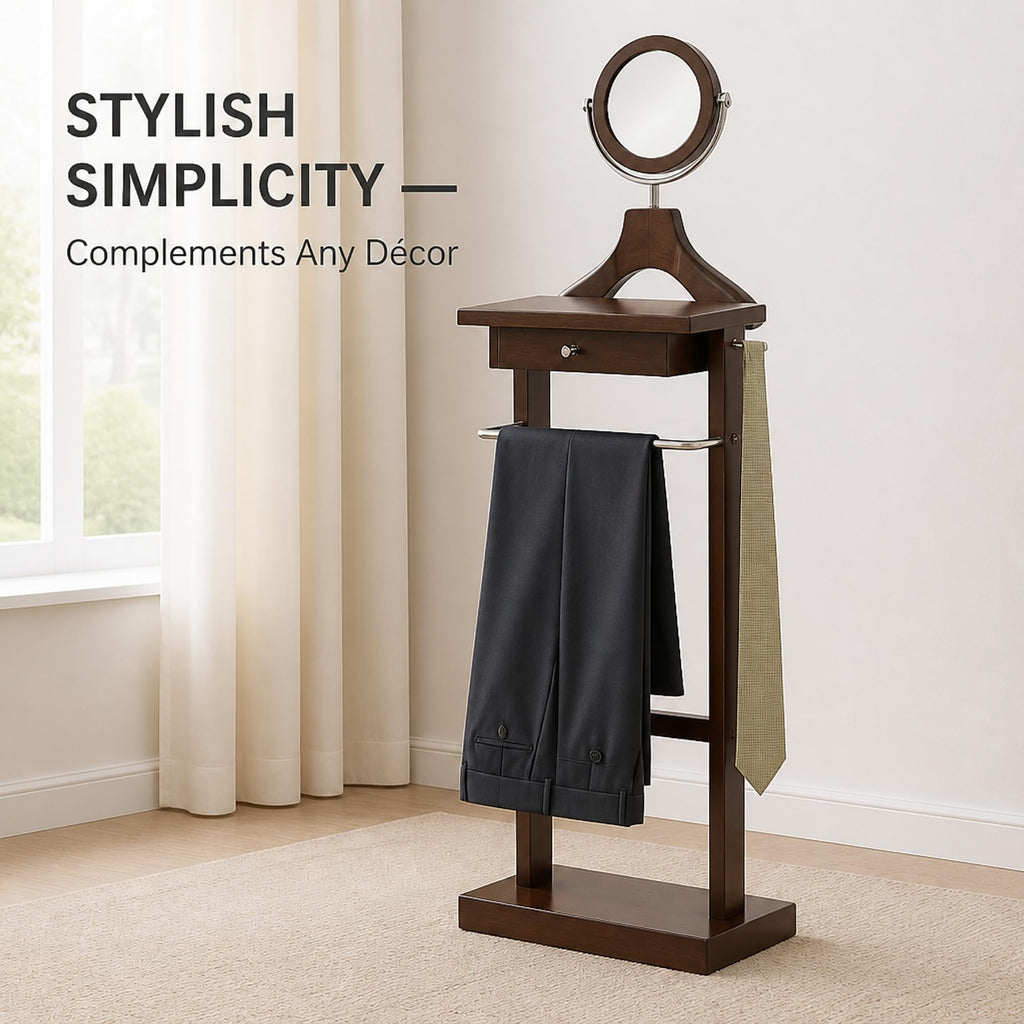Valet Stand, Matte Grey Clothing Organizer