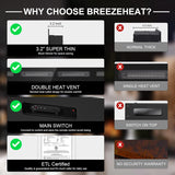 42" Ultra Thin Electric Fireplace Insert-ETL Certified, Recessed/Wall Mount, 3D Flame with Crystal