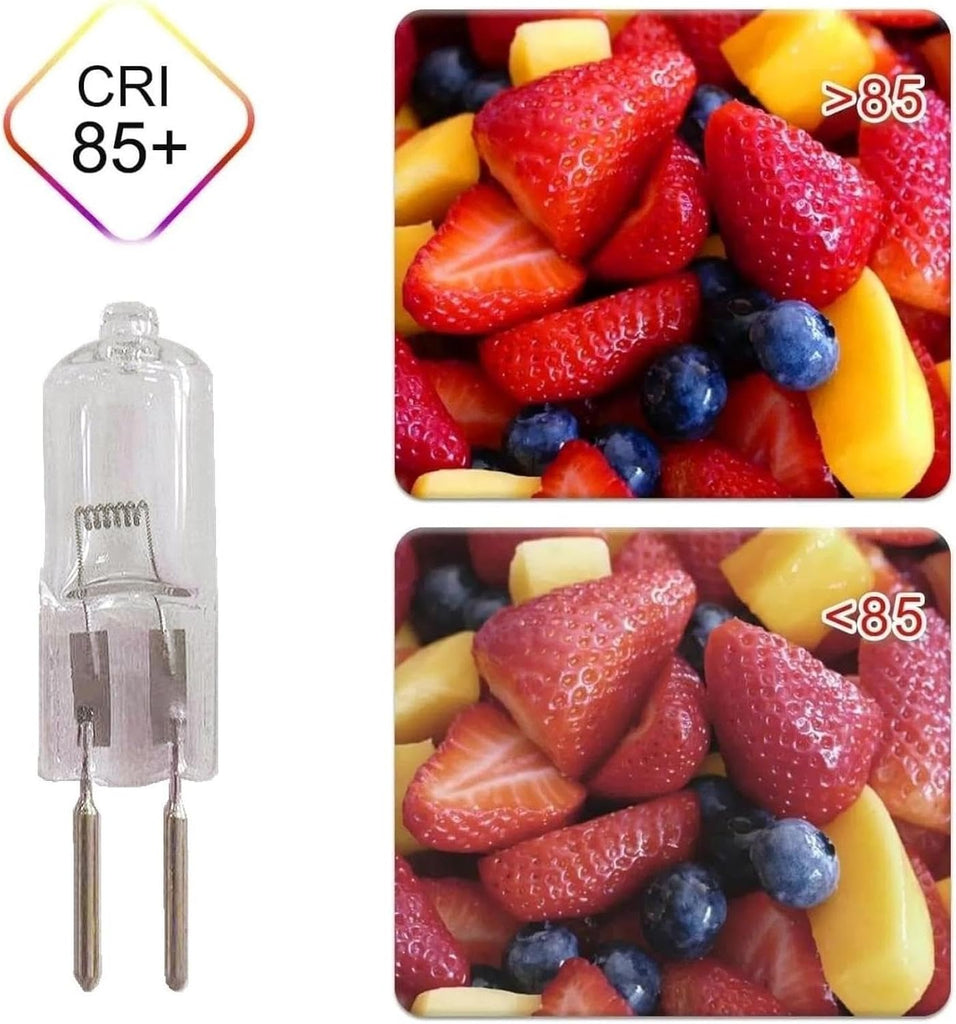 2PCS GY6.35 Light Bulbs 24V 50W 75W Crystal Clear Halogen Bulb 2 Pin, 150W Dimmable 250W T4 JC Bi-Pin Base G6.35