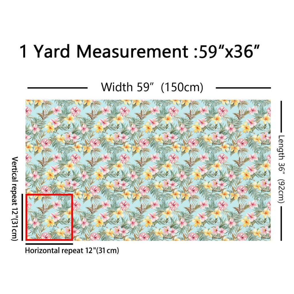 Retro Floral Upholstery Fabric, 3 Yards