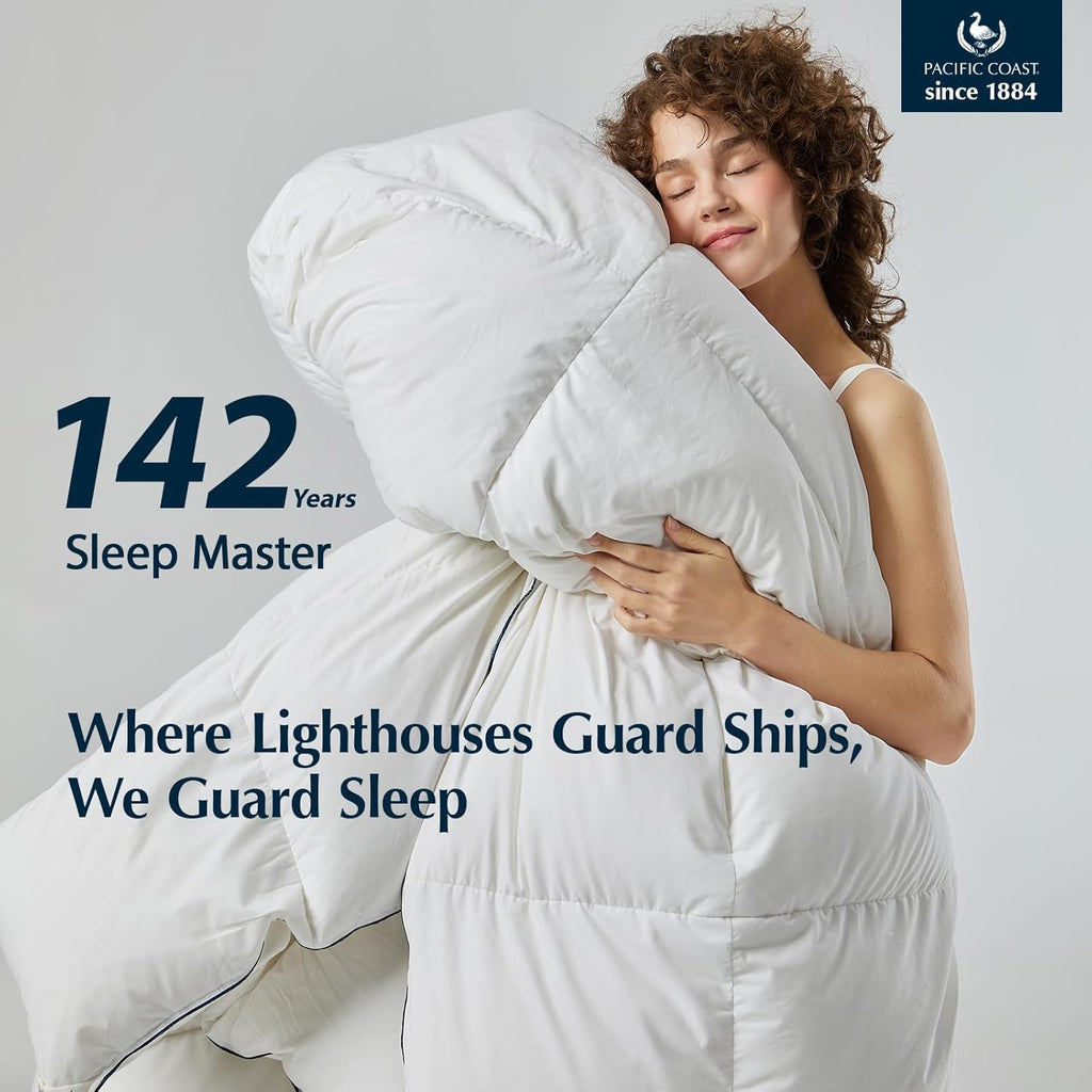 Goose Feather Down Fiber Comforters Twin, Extra Fluffy White Duvet Insert, Ultra-Soft, Breathable, All Season Hotel