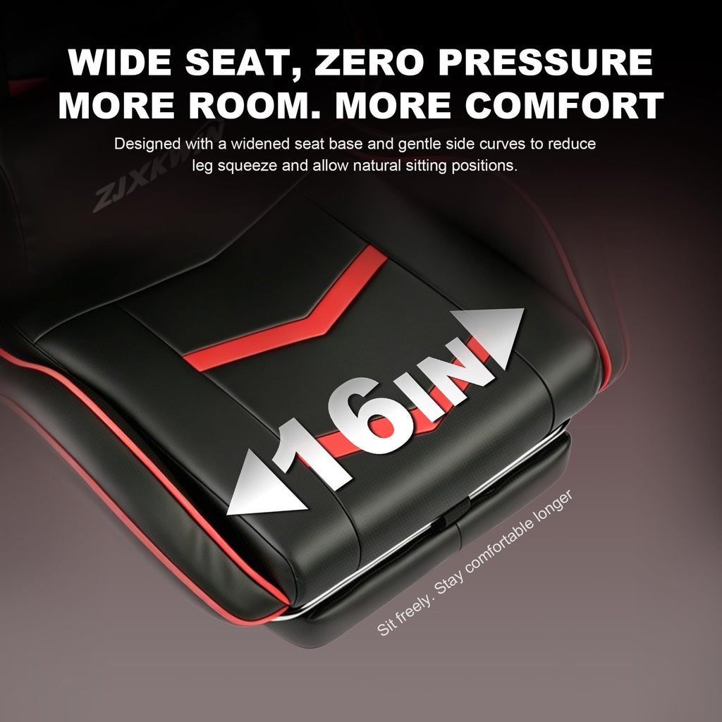 Black and Red Gaming Chair with Footrest, Ergonomic Small Gaming Chair