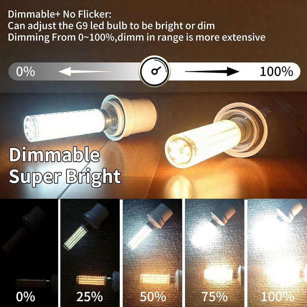 G9 LED Bulb Dimmable 8W 6000K 60W-80W Halogen 800LM