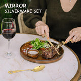 Gold Silverware Set for 8, Stainless Steel Gorgeous Retro Royal Flatware, 40-Pieces Cutlery Tableware