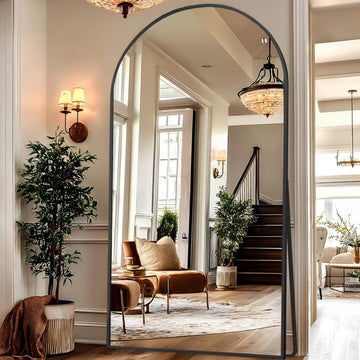 79"x39" Arch Full Length Mirror, Black Floor Mirror