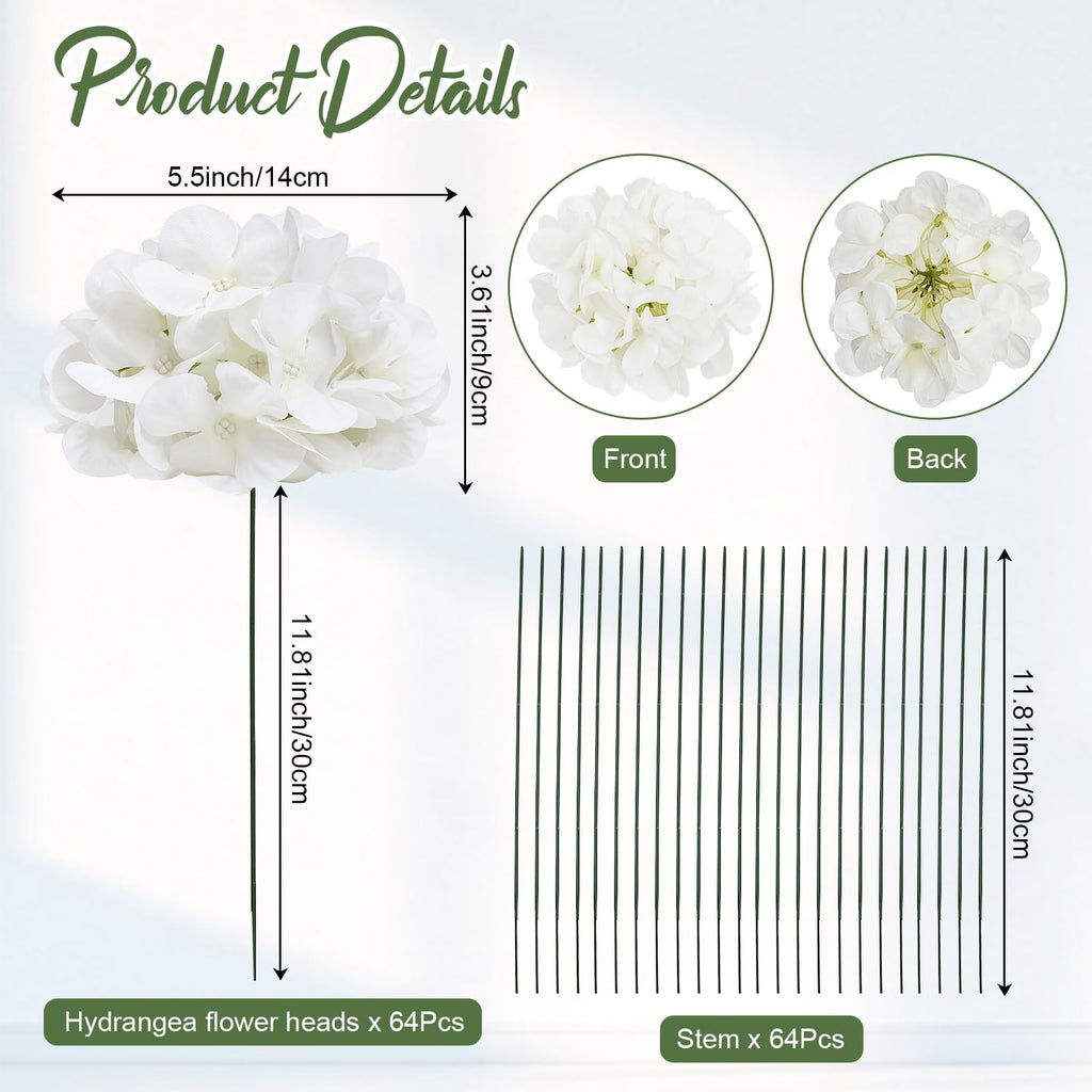 White Artificial Bulk with Stems 64 Pcs