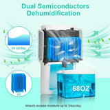 Small Dehumidifier for Bedroom up to 1000 Sq.Ft, 68 OZ Water Tank Dehumidifier for Home with Auto Shut-Off
