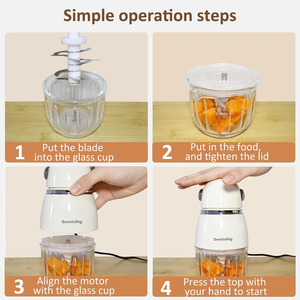 Food Maker, Mini Baby Blender, Small Food Processor, BPA-Free
