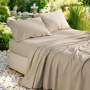100% French Pure Linen Sheets, Breathable, Soft