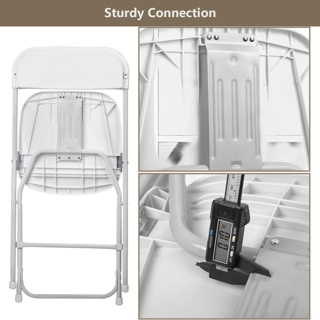Portable Heavy Duty Folding Chairs 10 Pack, White