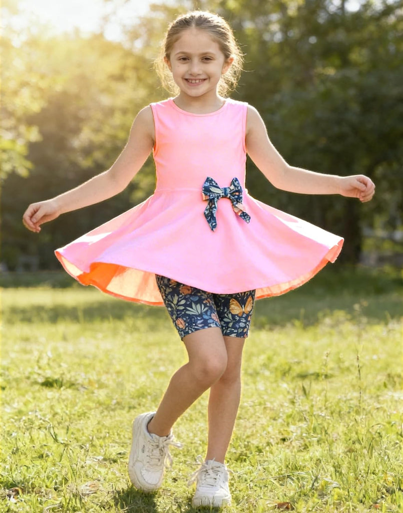 Toddler Girl Summer Clothes Sleeveless Top Dress Bike Shorts Set