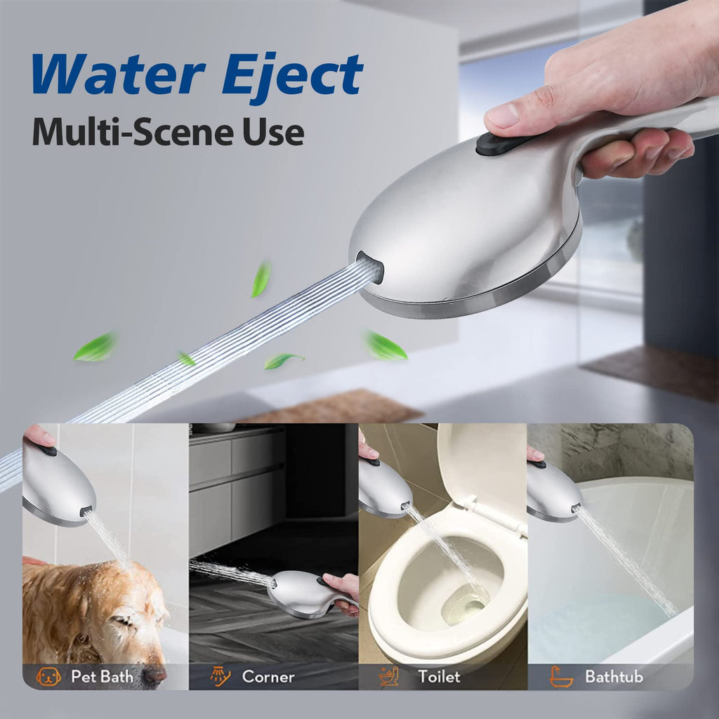 Rainfall Shower Head with Handheld Shower Spray, with 26" Drill Free Adjustable Height Slider Bar, High Pressure Dual
