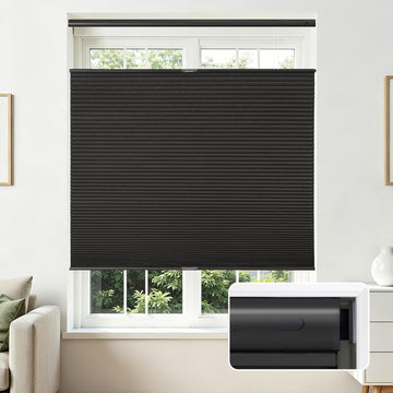 No Tools No Drill Blinds for Indoor Windows, Cordless Window Blinds Cellular Shades Top Down Bottom Up Blackout