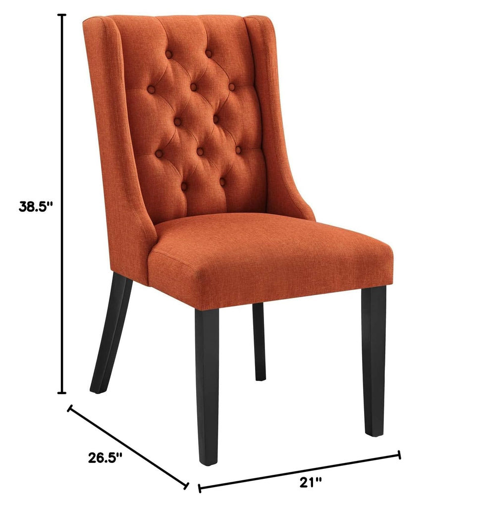 Baronet Button-Tufted Fabric Parsons Dining Chair in Orange