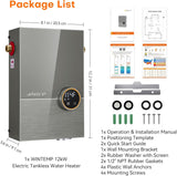 Tankless Water Heater Electric 12kW, 240 Volt On Demand Instant Hot Water Heater, Within 1℉ Stable Temp