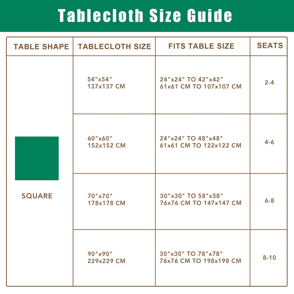 Textured Square Tablecloth-Fabric Spillproof Table Cloths-Natural 54x54"