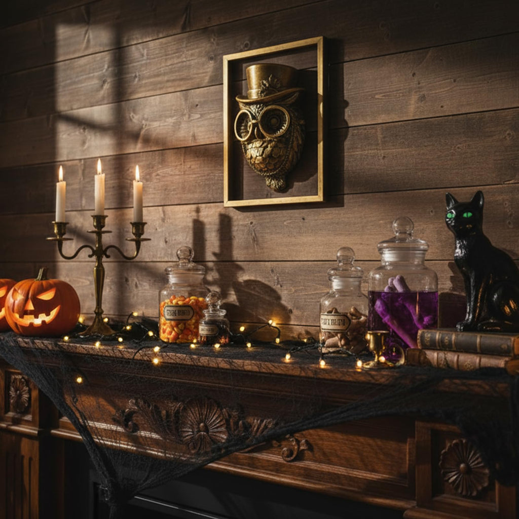 Animal Heads Wall Decor (Includes Metal Frame) Halloween Resin Animals Sculptures Head Wall Hanging Decoration Gold