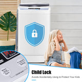 Portable Washing Machine, 12 Lbs Capacity Full-automatic Washer with 10 Wash Programs, LED Display, 8 Water Levels