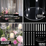 1 Set 5 Arm Acrylic Candle Holder with Candles, Mjkeomo 27'' Tall Table Candelabra, Complete Centerpiece Set for