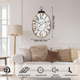 Large Wall Clocks, 29 Inch-High Oversized Oval French Vintage Farmhouse Design