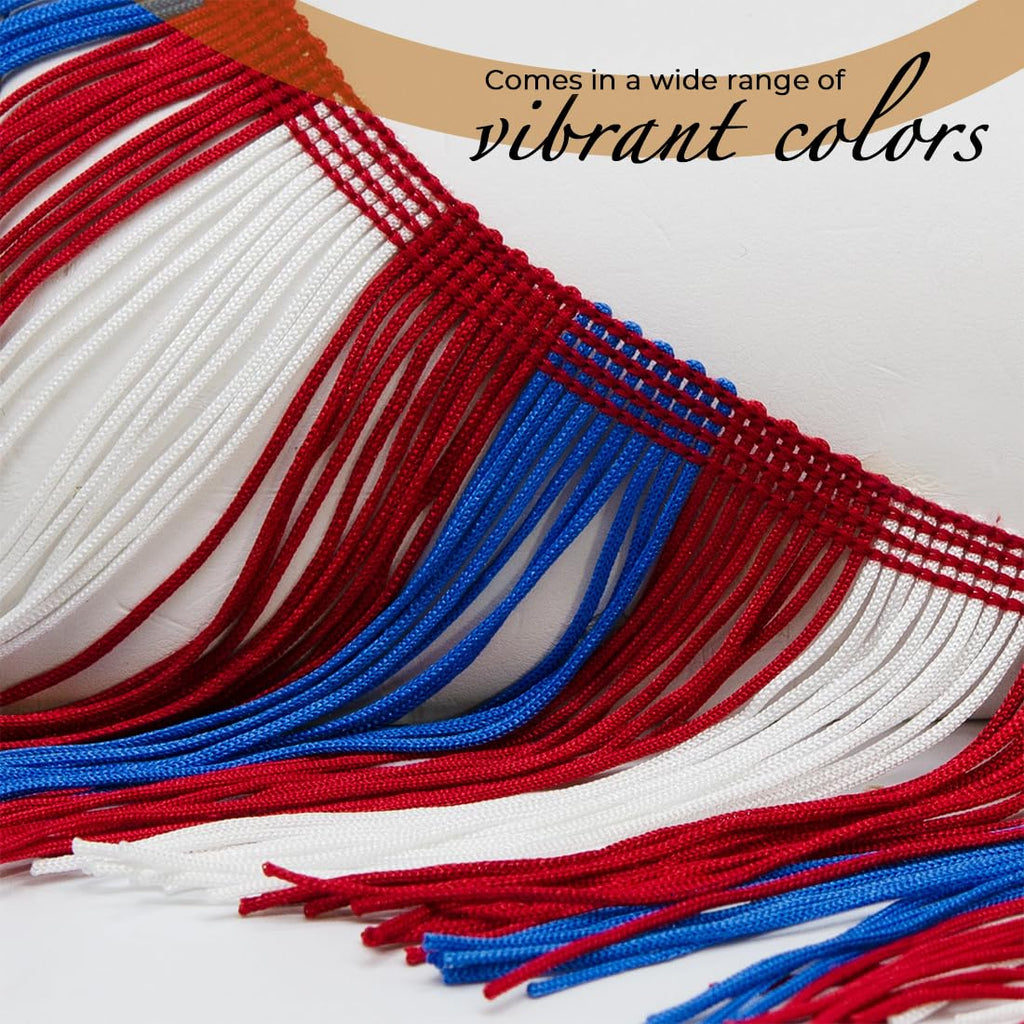2" Chainette Fringe Trim, Polyester-Made Decorative Fringe Trim, Versatile Fringes for Costumes, Uniforms, Home