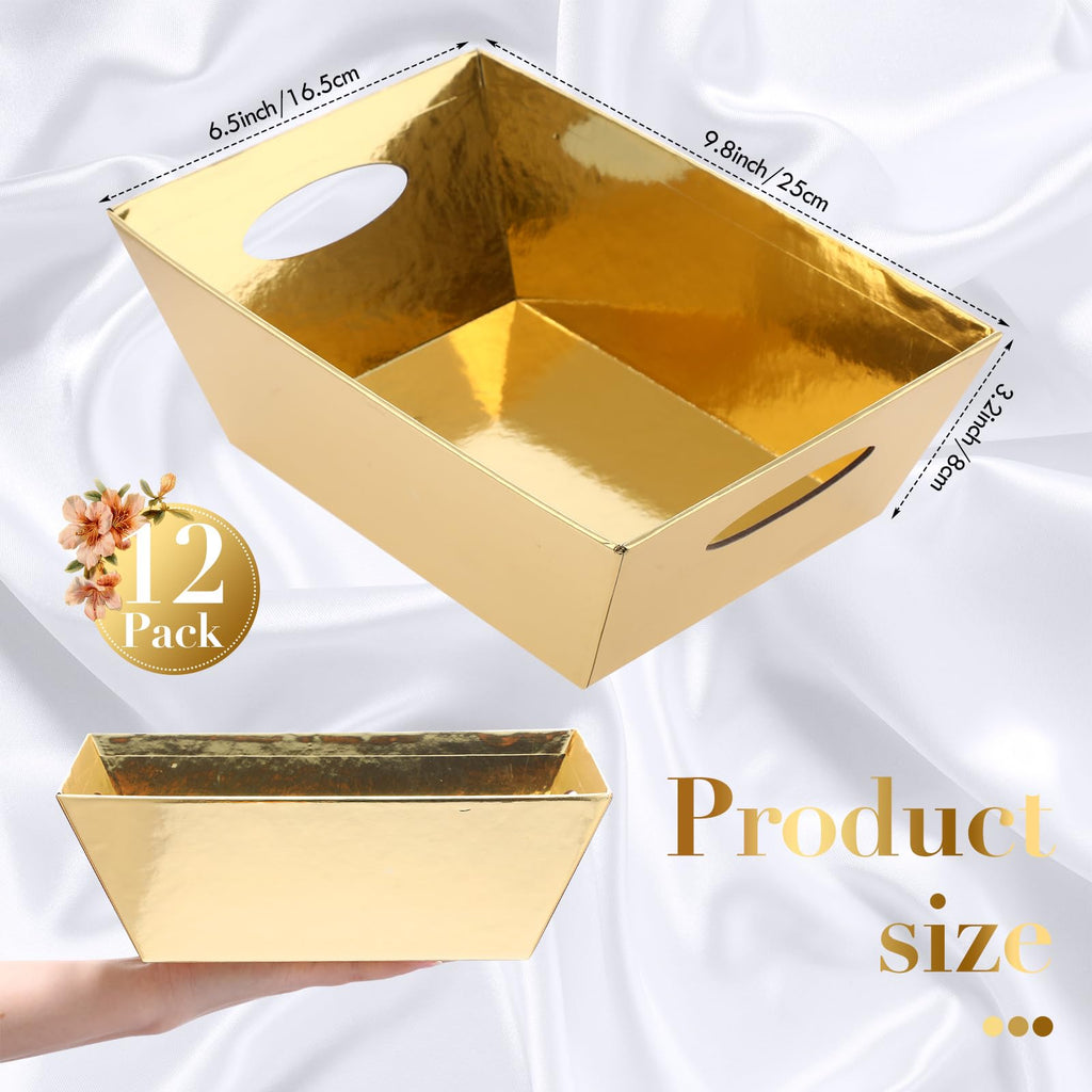 44 Pcs Empty Small Gift Baskets Bulk, Gold, Solid