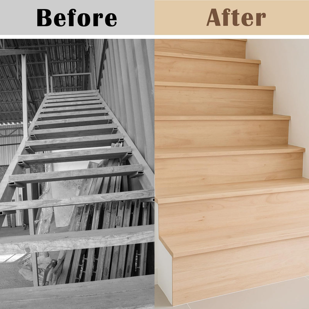 Red Oak Solid Wood Stair Tread with Small (3/4") Profile Oak Treads (60in, Bullnose Stairs Treads, )