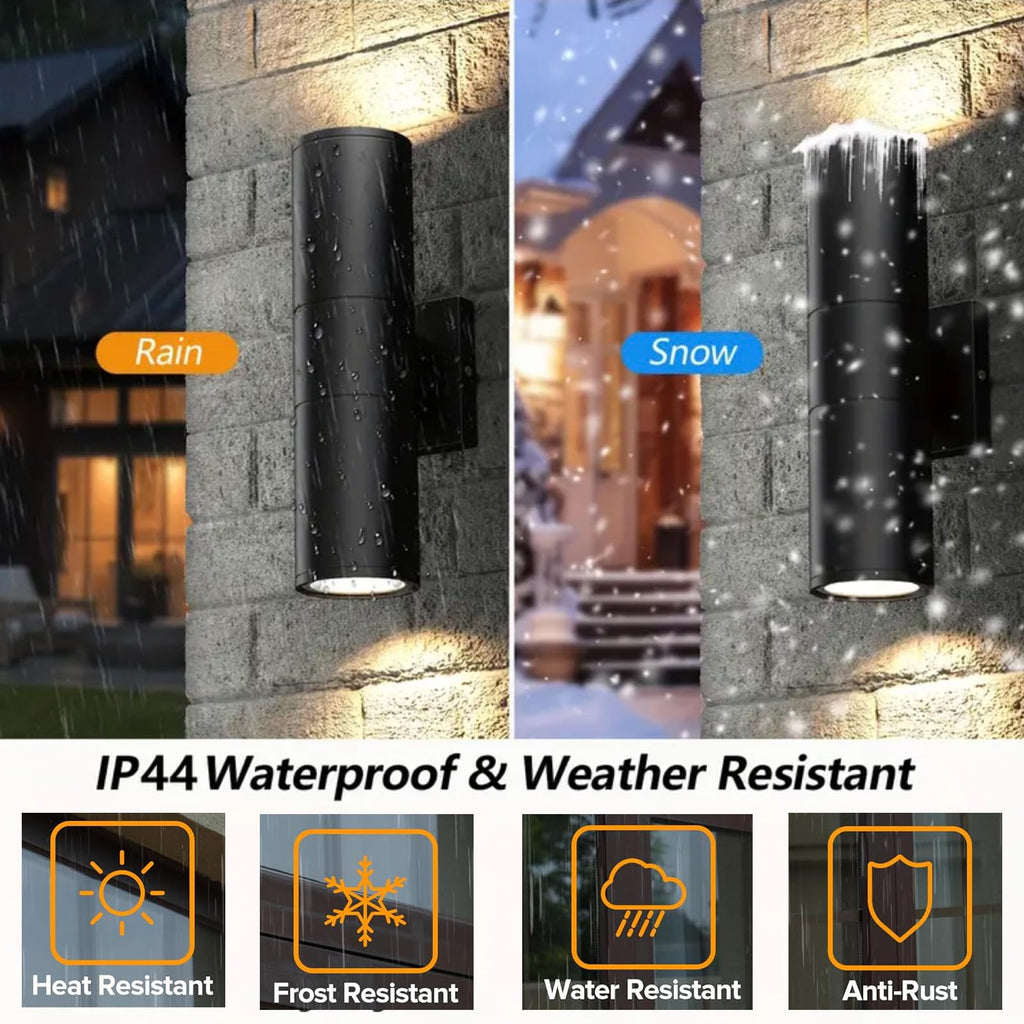 2Pack 14inch LED Square Up & Down wall Lights, 14W Outdoor Wall Light 4000K Day White Aluminum Body Waterproof IP65