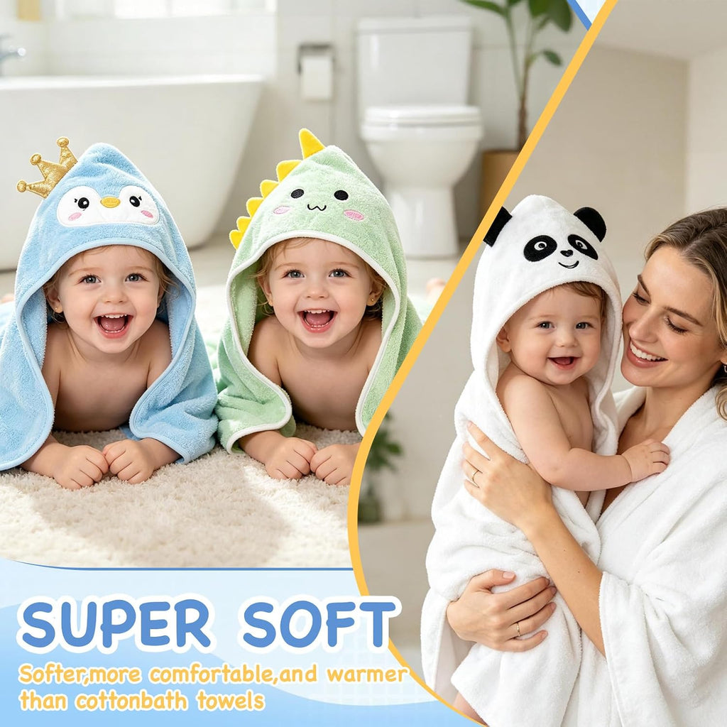Hooded Baby Bath Towels 4 Pack for Newborn Toddler