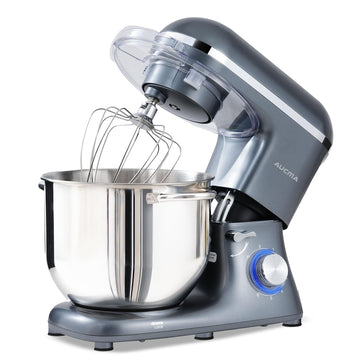 Stand Mixer,8QT 900W Tilt-Head Food Mixer, Kitchen Electric Mixer with Dough Hook, Wire Whip & Beater (Gray, 8QT)