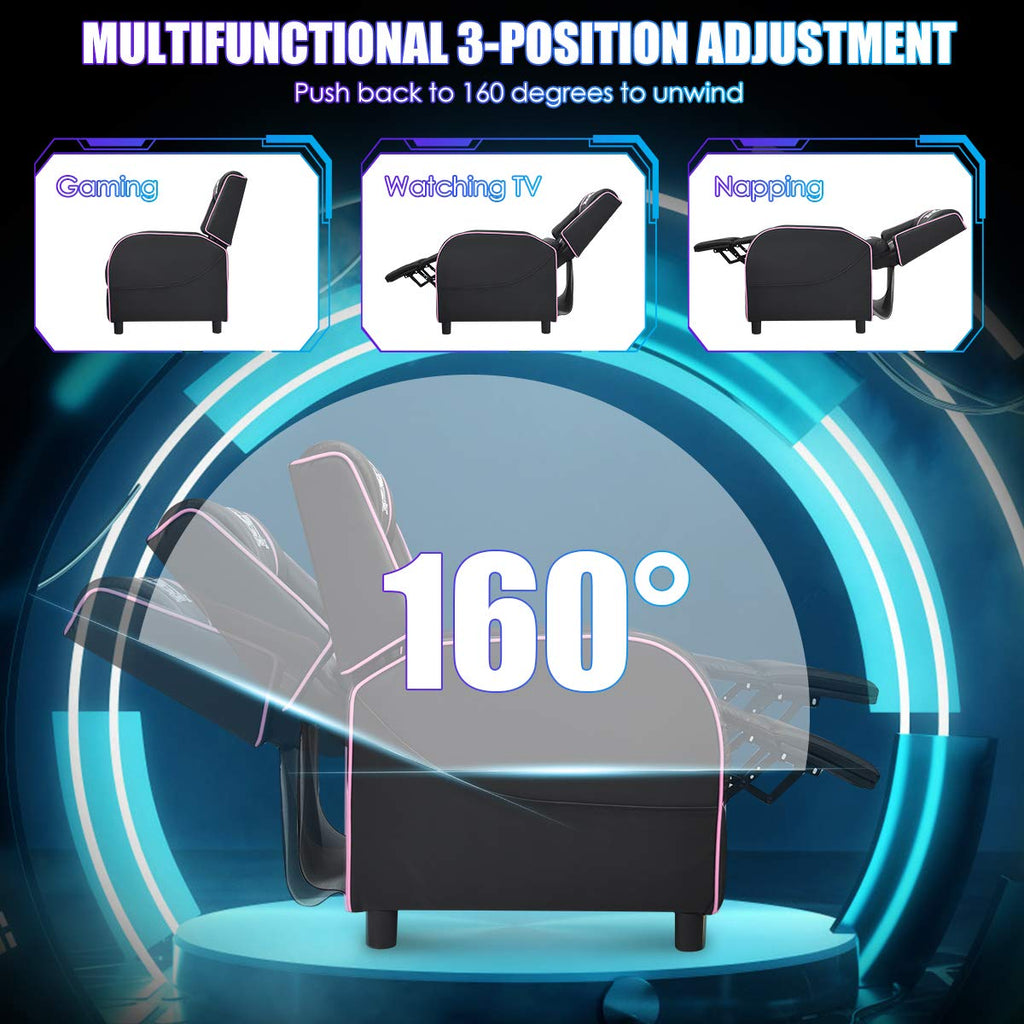 Gaming Recliner Chair, Adjustable Massage Gaming Chairs for Adults, Ergonomic Comfortable Lounge Leather Sofa
