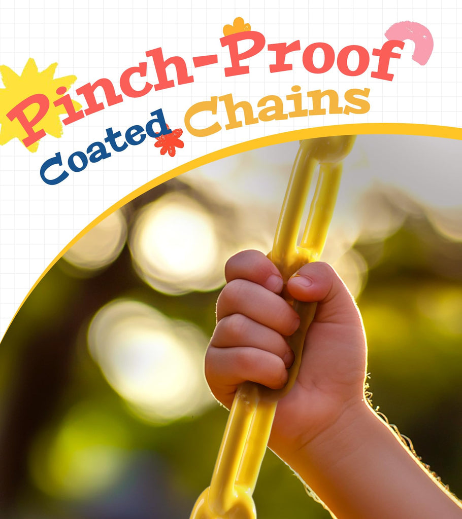 High Back Full Bucket, Toddler Swing with Coated Chains & Triangle Dip Pinch Protection for Safety, Baby Swing