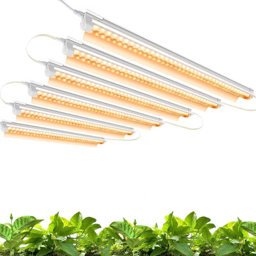 Led Grow Lights for Indoor Plants Full Spectrum,T8 2FT 144W(6x24W) High Output Growing Strips for Seedlings,Sunlight